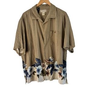 Boca Classics Island Wear Silk Hawaiian Shirt Floral Print Mens XL‎ Vintage